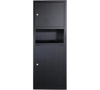 Kanduo Estantes de nicho de Ducha de Acero Inoxidable, nicho Vertical Empotrado, Caja Rectangular de nicho de baño Moderno for Almacenamiento de baño(Black-34.5x14.5x75cm)