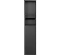 Kanduo Gabinete de Almacenamiento de escobillas for Inodoro, nicho de Ducha con Compartimento for pañuelos de Acero Inoxidable, Estante de Almacenamiento Empotrado for escobillas de Inodoro(Nero)