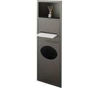 Kanduo Gabinete de nicho de Acero Inoxidable, Soporte for Papel higiénico Empotrado for baño, Estante for Bote de Basura de Pared de Acero Inoxidable 304(70x28cm)