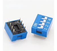 KANDUO IMC Caliente 10 Piezas 2 Filas 8 Pines 4P Posiciones 2,54 mm Paso Dip Interruptor Azul