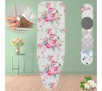 KAnduo Ironing Board Cover and Pad Cotton Replacement Table Top Ironing Board Cover Assorted Colors with Thick 3 Mm Felt Padding (Color : Peony, Size : 44.88inx18.11in)