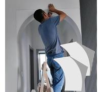 Kanduo Kit de arco para puerta Kit de marco de placas de yeso for arco de puerta interior, molduras de pared curvas, 2 piezas, for puertas y esquinas(9x9x9"(23x23x23cm))