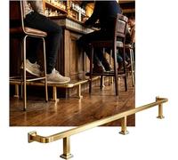 Kanduo Kit de reposapiés para barra Riel de pie de barra de acero inoxidable cepillado, kit de reposapiés de barra de montaje en pared for barras domésticas y comerciales(Gold,3.0M/9.84FT)