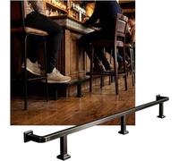 Kanduo Kit de reposapiés para barra Riel de pie de barra de acero inoxidable cepillado, kit de reposapiés de barra de montaje en pared for barras domésticas y comerciales(Nero,4.0M/13.12FT)