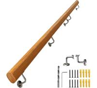 Kanduo Kit de reposapiés para barra Soporte de acero inoxidable Il de madera for escaleras interiores montado en la pared, soporte de riel de pie de barandilla for escalera