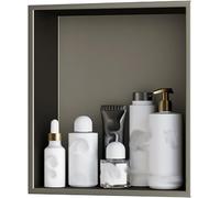 Kanduo Nicho de Acero Inoxidable, No se requieren Azulejos Nichos con estantes Nichos de Almacenamiento for baño Estante de Ducha Empotrado(Grigio,32x32cm)