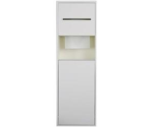 Kanduo Nicho de baño de Acero Inoxidable con portarrollos Empotrado y Bote de Basura: Perfecto for Guardar cepillos de baño.(White Frame)