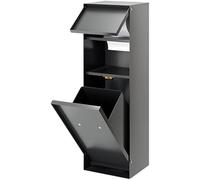 Kanduo Nicho de baño Oculto de Acero Inoxidable, Papel higiénico Empotrado, Soporte con gabinete de Almacenamiento, Soporte for escobilla de baño Adecuado(Grigio)