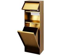 Kanduo Nicho de baño Oculto de Acero Inoxidable, Papel higiénico Empotrado, Soporte con gabinete de Almacenamiento, Soporte for escobilla de baño Adecuado(Gold)
