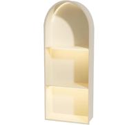 Kanduo Nicho de Ducha de Acero Inoxidable, No se Necesitan Azulejos, nicho arqueado, partición de Doble/Triple Capa, Estante de Ducha Empotrado arqueado con LED(Bianco,90x30x15cm)
