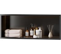 Kanduo Nicho Horizontal de Acero Inoxidable, for estantes de baño, Sala de Estar, jardín, Sala de Estar(Nero)