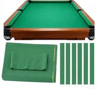 Kanduo Paño para Billar Mantel for Mesa de Billar de 9 pies, Incluye 6 Tiras precortadas, Tela de Mezcla de estambre, Adecuado for mesas Americanas de 9 Bolas(Green)