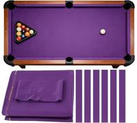 Kanduo Paño para Billar Mantel for Mesa de Billar de 9 pies, Incluye 6 Tiras precortadas, Tela de Mezcla de estambre, Adecuado for mesas Americanas de 9 Bolas(Purple)