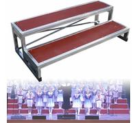 Kanduo Plataforma escénica portátil Escaleras modulares for coro, plataformas de madera contrachapada y acero, adecuadas for conciertos, eventos, actuaciones y ensayos.