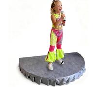 Kanduo Plataforma escénica portátil Escalones de escenario for actuaciones infantiles, plataformas semicirculares con zócalo, escalones de concierto, atriles multiusos(Grigio,120x60cm (47.2x23.6in))