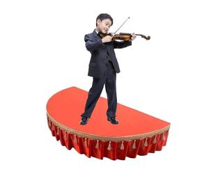 Kanduo Plataforma escénica portátil Escenario de actuación portátil compacto, plataforma semicircular con faldón, adecuado for conciertos y hablar en público(Rosso,100x50cm(39x19.6in))