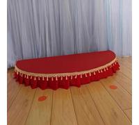 Kanduo Plataforma escénica portátil Plataforma de escenario semicircular (con alfombra y zócalo), pequeña plataforma portátil for presentaciones de danza y canto.(Red-a,100x50cm (39.4x19.7in))