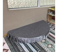 Kanduo Plataforma escénica portátil Plataforma de escenario semicircular (con alfombra y zócalo), pequeña plataforma portátil for presentaciones de danza y canto.(Grigio,100x50cm (39.4x19.7in))