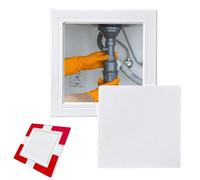 Kanduo Puerta de acceso de plomería Panel de acceso Placas de cubierta de plomería autoadhesivas for ducha, Panel de puerta de acceso cuadrado(Bianco,250x250mm/9.8x9.8in)