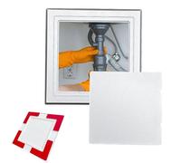 Kanduo Puerta de acceso de plomería Panel de acceso Placas de cubierta de plomería autoadhesivas for ducha, Panel de puerta de acceso cuadrado(Silver,150x150mm/6x6in)