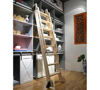 Kanduo Rieles deslizantes Kit de herrajes for escalera corrediza de biblioteca con tubo redondo de acero negro, rieles de escalera rodantes de 4,8 m con ruedas de piso