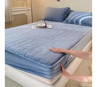 KanDuo Sábanas Ajustables De Invierno,Juego De Fundas De Almohada Y Felpa Extra Súper Suave Y Esponjosa De 4 Piezas con Acolchado De Terciopelo(Blue,Full/59x79in)