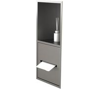 Kanduo Soporte de Papel higiénico Empotrado, gabinete de Papelera Oculto, Estante de Almacenamiento de artículos de tocador de Papel higiénico, Estante de nicho Empotrado(Grigio)