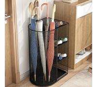 KanDuo Soporte for paraguas de pasillo, soporte metal que puede acomodar cortos y largos, gran capacidad, adecuado for el hogar, la habitación vestíbulo(Black)