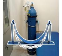 Kanduo Soporte para Botella de oxígeno Soporte metálico for Tanque cilíndrico, for Uso doméstico o Comercial, for Botellas de nitrógeno (Capacidad ≤ 40 l), Color Azul(1 Bottle - 35cm)