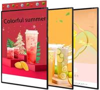 Kanduo Tablero de menús retroiluminado Caja de luz LED ultrafina, marco de póster de película LED, ángulo ajustable, pantalla de marco publicitario enchufable marco publicitario(Black Frame,50*70cm)