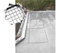 Kanduo Tapa de alcantarilla invisible Tapa de cámara de inspección de acero inoxidable, tapa de registro empotrada de diseño invisible, tapa de registro cuadrada(5cm,50 * 50cm/19.6 * 19.6in)