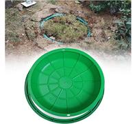 Kanduo Tapa de alcantarilla invisible Tapa de registro invisible y marco, tapa empotrada, circular resina, sumidero dividido base aguas residuales(90cm/35.4in)