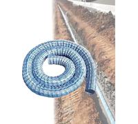 Kanduo Tubo de drenaje francés perforado Tubo De Drenaje Francés Corrugado Reforzado Con Acero, Manguera De Jardín Flexible Y Permeable, Adecuada for Céspedes Y Aceras,12m
