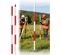 Kanduo Varilla de topografía de aluminio Poste topográfico de aluminio ajustable y varilla nivelación 6, 10 16 pies, for topografía, construcción, estaca, sondeo pozos agua(16.4 ft)