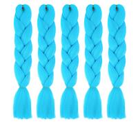 Kanekalon Extensiones de pelo sintético Jumbo Trenzas, 5 unidades, extensiones de cabello trenzado de Kanekalon de 61 cm, extensiones de pelo trenzado, extensiones de coleta para trenzas de crochet