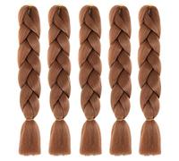 Kanekalon Extensiones de pelo sintético Jumbo Trenzas, 5 unidades, extensiones de cabello trenzado de Kanekalon de 61 cm, extensiones de pelo trenzado, extensiones de coleta para trenzas de crochet