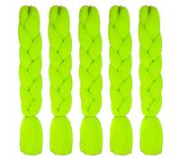 Kanekalon Extensiones de pelo sintético Jumbo Trenzas, 5 unidades, extensiones de cabello trenzado de Kanekalon de 61 cm, extensiones de pelo trenzado, extensiones de coleta para trenzas de crochet