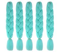 Kanekalon Extensiones de pelo sintético Jumbo Trenzas, 5 unidades, extensiones de cabello trenzado de Kanekalon de 61 cm, extensiones de pelo trenzado, extensiones de coleta para trenzas de crochet