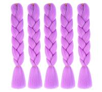 Kanekalon Extensiones de pelo sintético Jumbo Trenzas, 5 unidades, extensiones de cabello trenzado de Kanekalon de 61 cm, extensiones de pelo trenzado, extensiones de coleta para trenzas de crochet