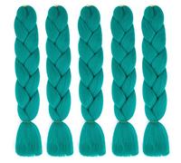 Kanekalon Extensiones de pelo sintético Jumbo Trenzas, 5 unidades, extensiones de cabello trenzado de Kanekalon de 61 cm, extensiones de pelo trenzado, extensiones de coleta para trenzas de crochet