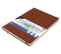 Kangaro A4 - Cuaderno de bocetos (tapa dura, 80 hojas, 140 g, papel de color crema, con banda elástica y cinta)