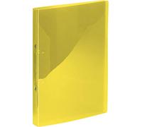 Kangaro Archivador de anillas, formato A4, 2 anillas O, capacidad de 25 mm, material PP, color amarillo transparente.