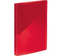 Kangaro Archivador de anillas transparente rojo (PP, DIN A4, 2 anillas, 16 mm, mecanismo tórico, lomo 20 mm)