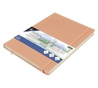 Kangaro Art - Cuaderno de bocetos (A4, tapa dura, poliuretano, 80 hojas, 140 g, papel de color crema), color rosa