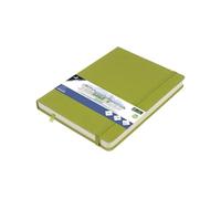 Kangaro Art - Cuaderno de bocetos (A5, tapa dura, poliuretano, 80 hojas, 140 g, papel de color crema, con banda elástica y cinta)
