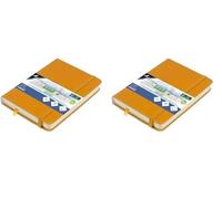 Kangaro Art - Cuaderno de bocetos (A6, poliuretano, tapa dura, 80 hojas, 140 g), color amarillo ocre (Paquete de 2)