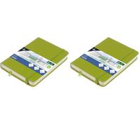 Kangaro Art - Cuaderno de bocetos (A6, tapa dura, poliuretano, 80 hojas, 140 g, papel de color crema, con banda elástica y cinta) (Paquete de 2)