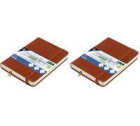 Kangaro Art - Cuaderno de bocetos (A6, tapa dura, poliuretano, 80 hojas, 140 g, papel de color crema con banda elástica y cinta) (Paquete de 2)