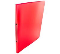 Kangaro Carpeta con anillas rojas opacas (PP, DIN A4, mecanismo en O de 16 mm de 2 anillas, lomo de 20 mm), roja