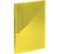 Kangaro Carpeta de anillas (formato DIN A4, 2 anillas de 16 mm, O-Mecánica, espalda 20 mm), color amarillo transparente